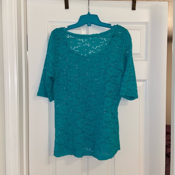 Maurices Teal 1/2 Sleeve Shirt Large-SOLD - Picture 4 of 7